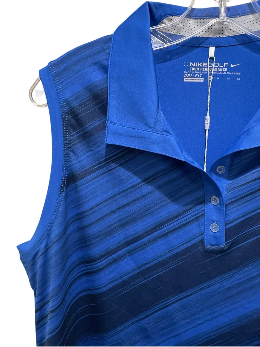Nike Golf Dri Fit Tour Performance Blue Sleeveless Polo Women’s Size XL NWT Golf